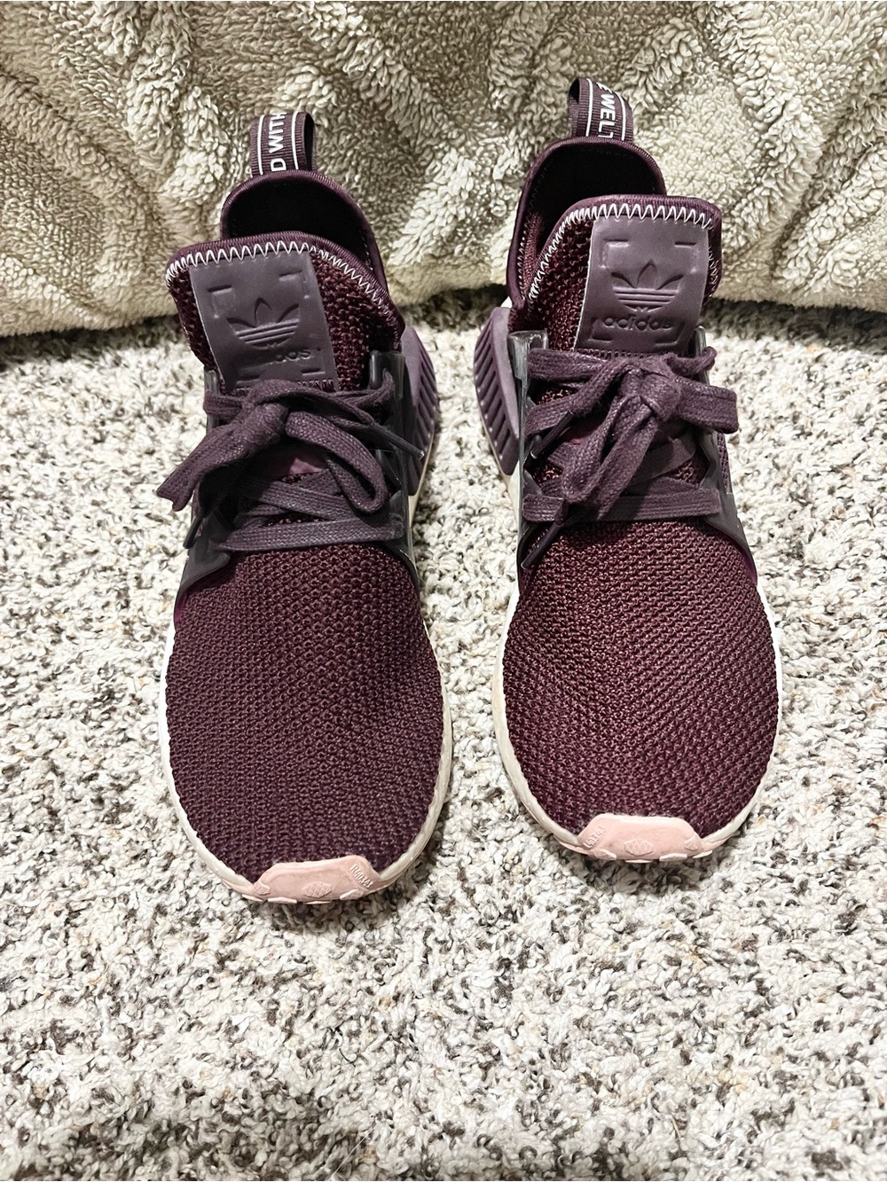Adidas NMD_XR1 Burgundy White Boost Sneakers Women’s Size 8 Rare